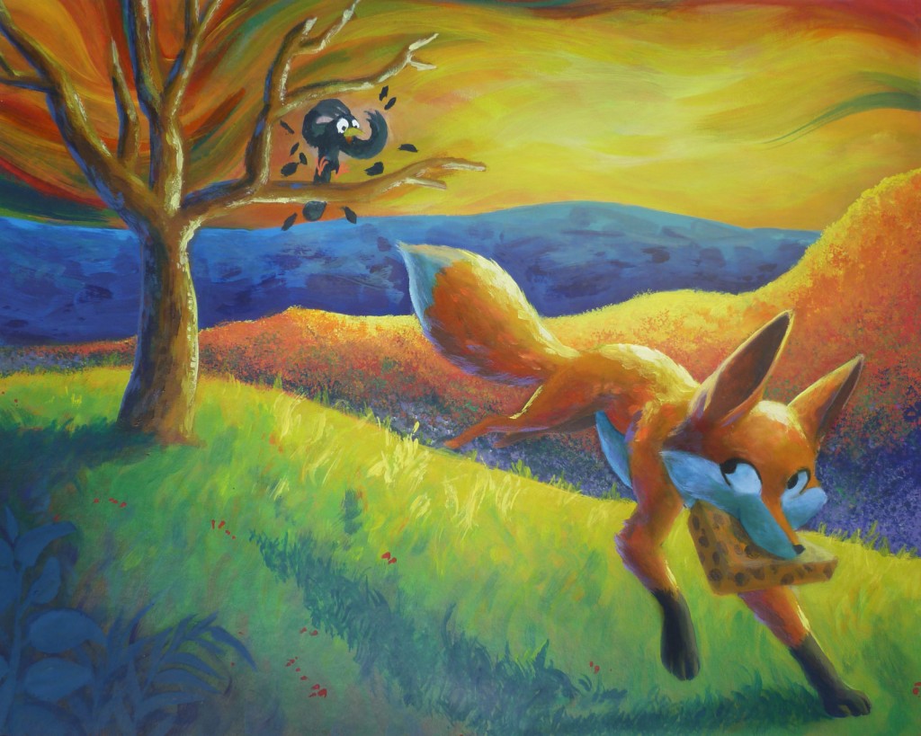 The fox and the crow • acrylic